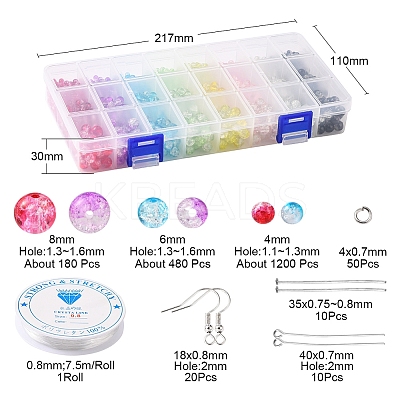 DIY Sparkling Beads Earring Bracelet Making Kit DIY-YW0005-94-1