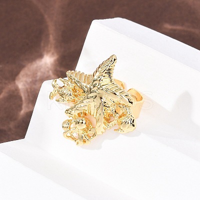 Ocean Brass Cuff Open Rings RJEW-Z129-01G-02-1