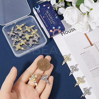 20Pcs 2 Colors Alloy with Rhinestone Pendants FIND-SC0009-94-1