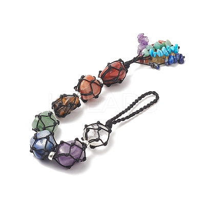 Chakra Gemstone Beads Pendant Decoration HJEW-JM00957-1
