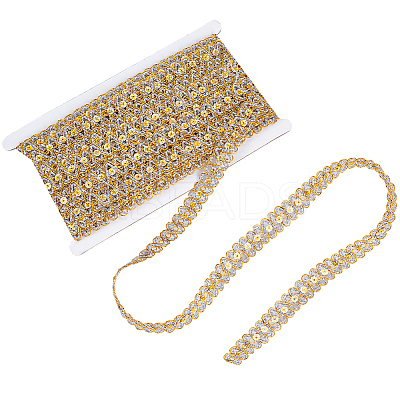 Wave Polyester Embroidery Lace Ribbon OCOR-WH0078-33-1