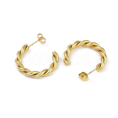 PVD Vacuum Plating 201 Stainless Steel Twist Stud Earrings for Women EJEW-F345-05G-1