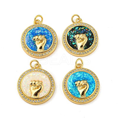 Brass Micro Pave Cubic Zirconia KK-K356-14G-1