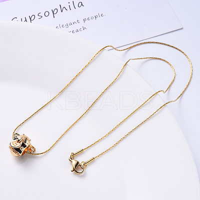 PVD Vacuum Plating 304 Stainless Steel Boston Link Chain Necklace NJEW-S420-005D-G-1