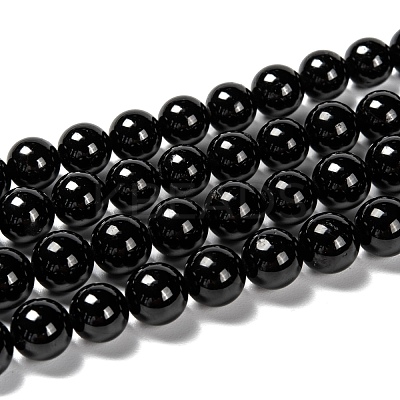 Grade A Natural Tourmaline Round Bead Strands G-L417-10-8mm-1