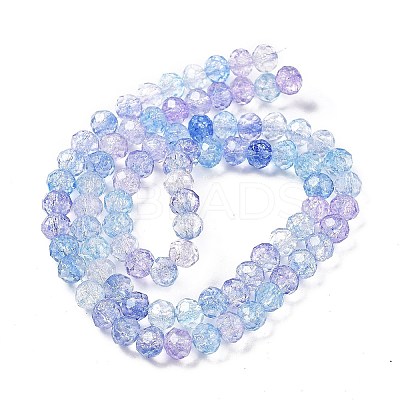 Transparent Crackle Glass Beads Strands CCG-L050-01B-08-1