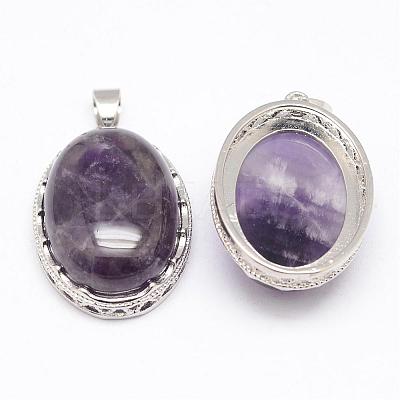 Natural Amethyst Pendants G-D851-42-1