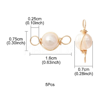 Natural Cultured Freshwater Pearl Connector Charms PALLOY-YW0001-39-1