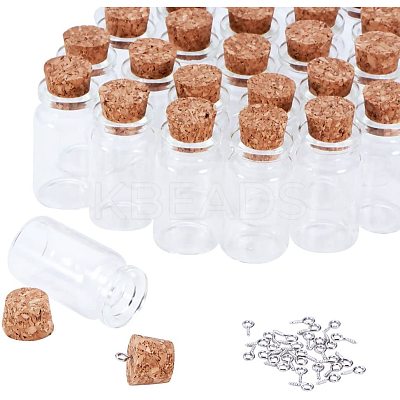 Glass Jar Glass Wishing Bottles AJEW-PH0015-01-1