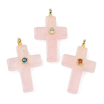 Natural Rose Quartz Pendants X-G-B180-01G-01-1