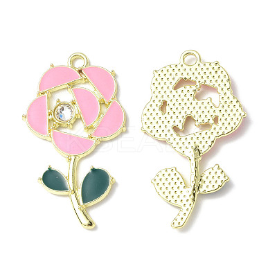 Rack Plating Alloy Enamel Pendants ENAM-M050-07LG-1
