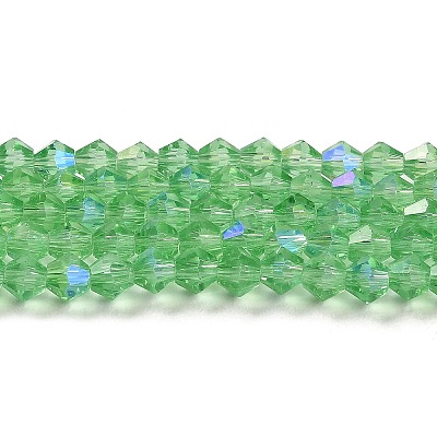 Transparent Electroplate Glass Beads Strands GLAA-F029-4mm-D24-1