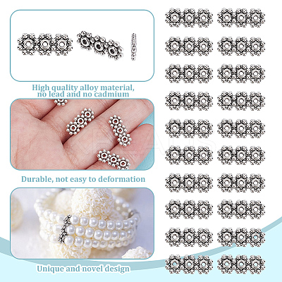 100Pcs Tibetan Style Alloy Spacer Bars TIBE-GO0001-08-1
