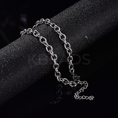 304 Stianless Steel Cable Chain Bracelet Making STAS-CJ0001-137-1