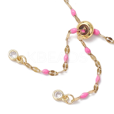 304 Stainless Steel Enamel Dapped Chains Slider Bracelets Making AJEW-JB01293-04-1