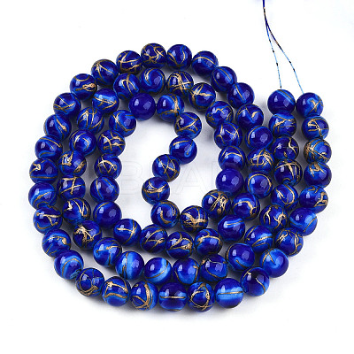 Baking Paint Glass Beads Strands DGLA-N010-10mm-05-1