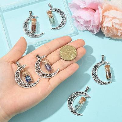 7Pcs Moon Alloy Pendants PALLOY-FS00069-1