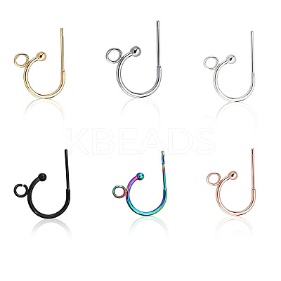 24Pcs 6 Colors 304 Stainless Steel Stud Earring Findings STAS-SC0009-55-1