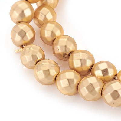 Electroplated Non-magnetic Synthetic Hematite Beads Strands G-P401-02G-8mm-1