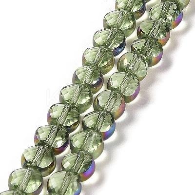 Electroplate Transparent Glass Beads Strands EGLA-Z001-02H-1