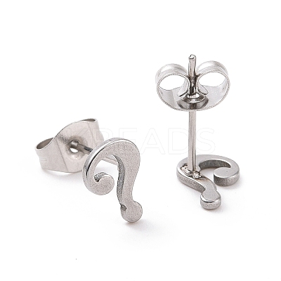Non-Tarnish 304 Stainless Steel Question Mark Stud Earrings for Women Men EJEW-G318-06P-1