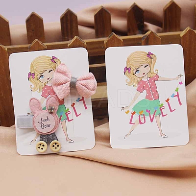Rectangle Paper Hair Clip Display Cards CDIS-C004-03L-1
