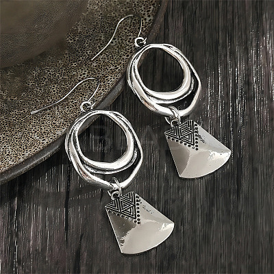 Bohemian Style Ring with Trapezoid Alloy Dangle Earrings FS-WGCE919-01-1
