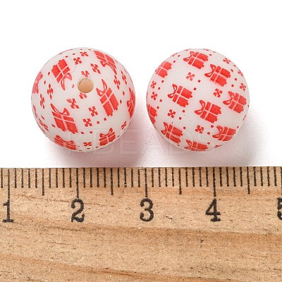 Christmas Round Silicone Beads SIL-K002-02A-1