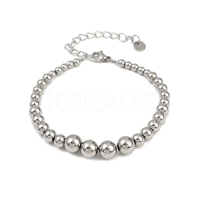 304 Stainless Steel Beaded Bracelets for Women LS-BJEW-Z136-02P-1