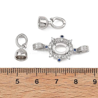 SHEGRACE Flower Brass Micro Pave Clear Cubic Zirconia Fold Over Clasps XGRQ58127-783P-1-1