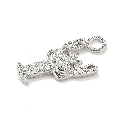Brass Micro Pave Clear Cubic Zirconia Pendants KK-H528-04B-P-1