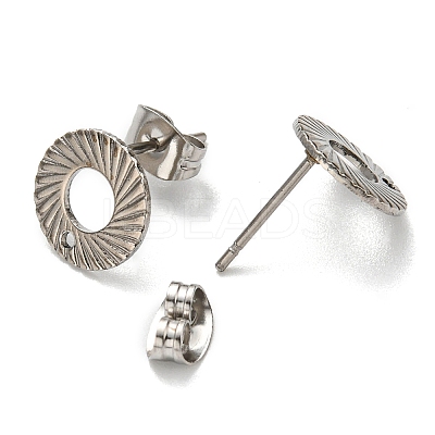 Non-Tarnish 201 Stainless Steel Stud Earrings Finding STAS-B045-13P-A-1