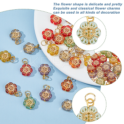 Golden Metal Enlaced Plating Acrylic Pendants PALLOY-AB00032-1