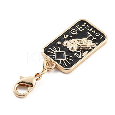 Tarot Alloy Enamel Pendant Decoration HJEW-P021-01A-G-1