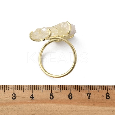 Natural Lemon Quartz Cuff Rings RJEW-B122-02G-01-1