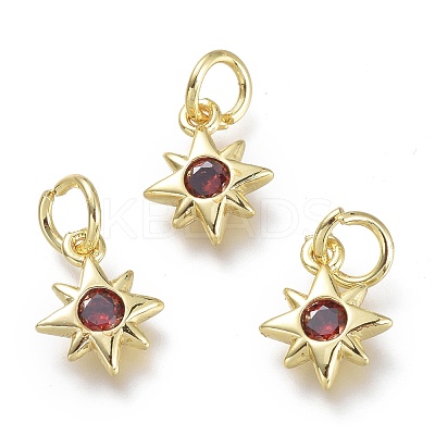 Brass Micro Pave Cubic Zirconia Pendants KK-P188-H03-G-1