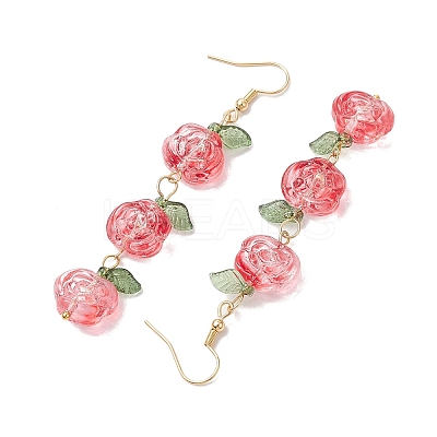 5Pairs 5 Colors Glass Dangle Earrings EJEW-JE05805-1