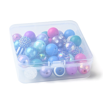 DIY Round Resin Beads and Acrylic Beads Jewelry Making Findings Kits DIY-FS0007-73-1