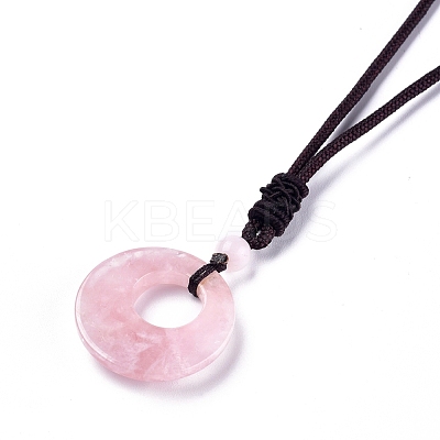 Natural & Synthetic Gemstone Pendant Necklaces NJEW-E149-1