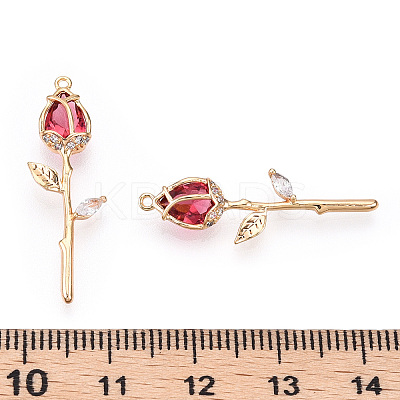 Brass Micro Pave Cubic Zirconia Pendants KK-S364-014A-1
