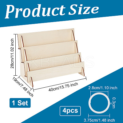 3-Tier Assembled Wood Organizer Display Risers ODIS-WH0002-84-1