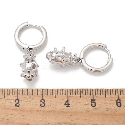 Brass Cubic Zirconia Hoop Earrings EJEW-Q015-01P-A-1