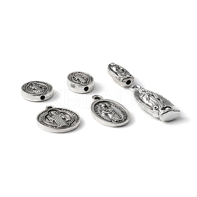 60Pcs 6 Style Tibetan Style Alloy Beads and Pendants TIBEB-TZ0001-01AS-1