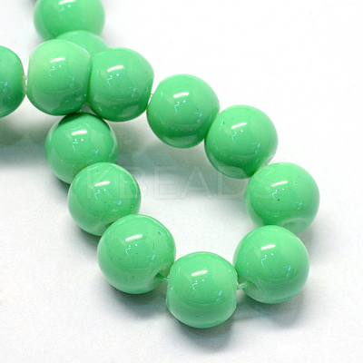 Baking Paint Glass Round Bead Strands DGLA-Q020-8mm-07-1