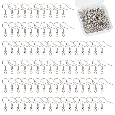 100 Pairs 316 Surgical Stainless Steel Earring Hooks STAS-UN0058-55-1