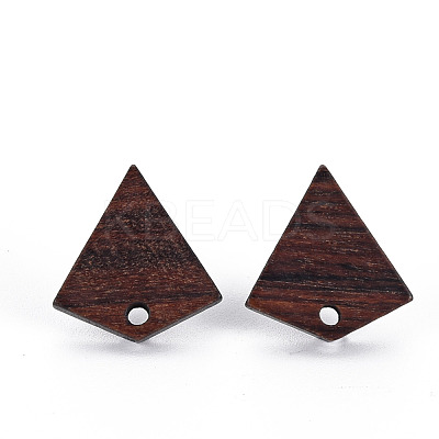Walnut Wood Stud Earring Findings WOOD-S054-49-1