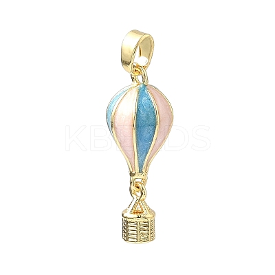 Brass Enamel Hot Air Balloon Pendants KK-H254-01G-02-1