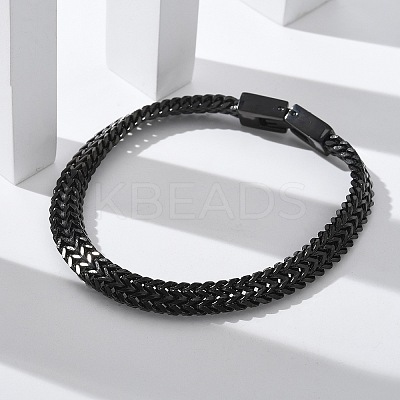 304 Stainless Steel Wheat Chain Bracelets for Women Men STAS-N117-02EB-1