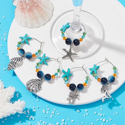 Alloy Wine Glass Charm AJEW-JO00213-1