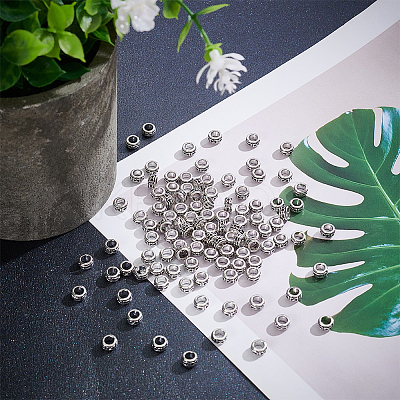 120Pcs Tibetan Style Alloy Beads FIND-LP0001-15-1